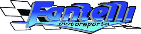 1990 Ford Bronco - Fantelli Motorsports logo featuring blue chrome-style lettering, racing checkered flags, and a motorsports tagline.