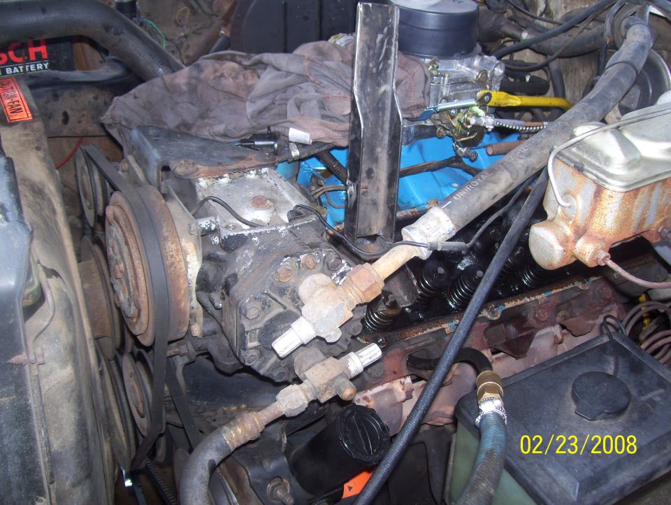Engine bay with visible date stamp 02/23/2008