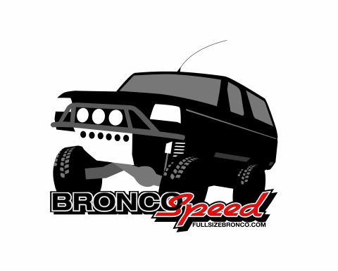 1984 Ford Bronco - This graphic depicts a black Ford Bronco with off-road modifications.