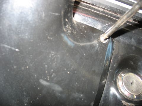 1978 Ford Bronco - Detail of a steering column component, possibly undergoing maintenance or repair.