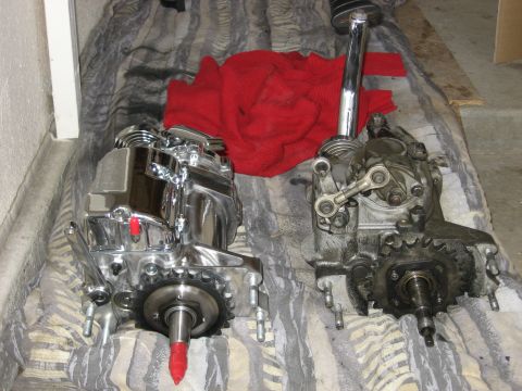 1979 Harley-Davidson FXRT Sport Glide - pics of installing a Revtech 5 spd in a 4 spd case with kicker into Shovelhead