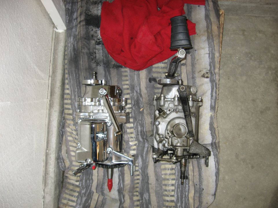 pics of installing a Revtech 5 spd in a 4 spd case with kicker into Shovelhead