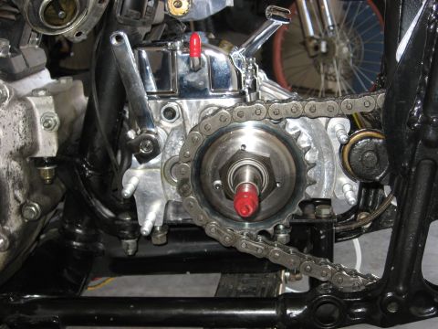 1979 Harley-Davidson FXRT Sport Glide - pics of installing a Revtech 5 spd in a 4 spd case with kicker into Shovelhead
