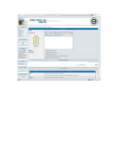 1967 Ford Bronco - Screenshot of a 4x4 enthusiast forum website, showing a post composition page.