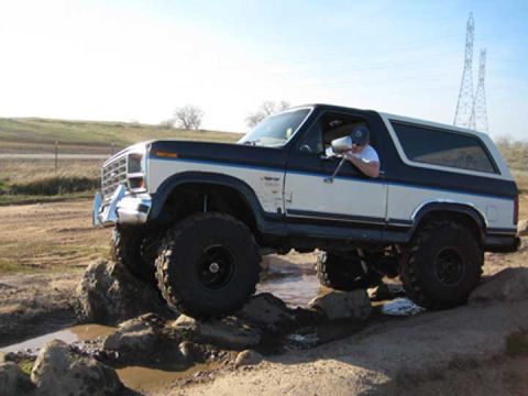 1978 Ford Bronco - This 1978 Ford Bronco is shown tackling a rocky obstacle on an off-road course.
