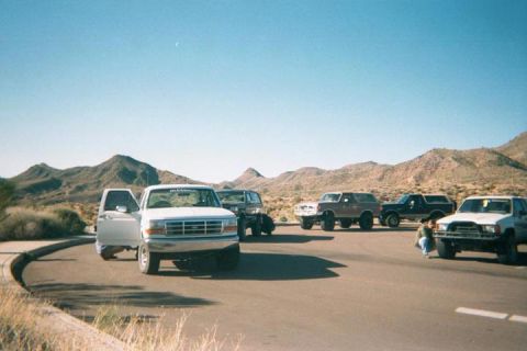 1993 Ford Bronco - Me, David Laracuente, Brian Soderblom, and Eric (I think) and one of the guys from the Nissan club (in the Toyo)...That Toyo has a super tr…