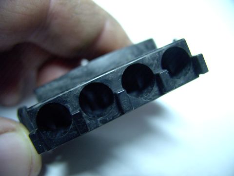 1990 Lincoln Town Car - The rubber barbs, on the stock wires, seal into each of these holes on the new connector