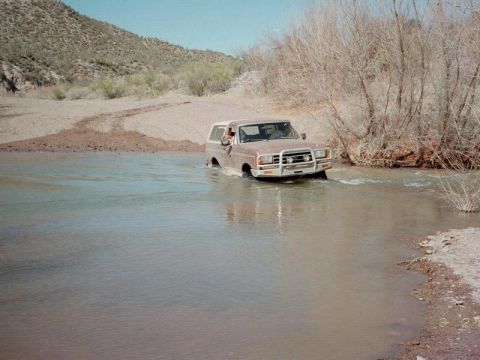 1993 Ford Bronco - Brian fording the deep water...
