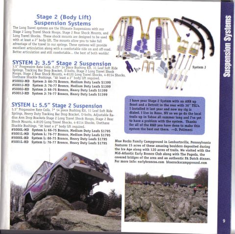 1996 Ford Bronco - This lifted 1978 Ford Bronco is shown in a 3/4 front view, navigating a rocky terrain with its off-road tires and suspension.