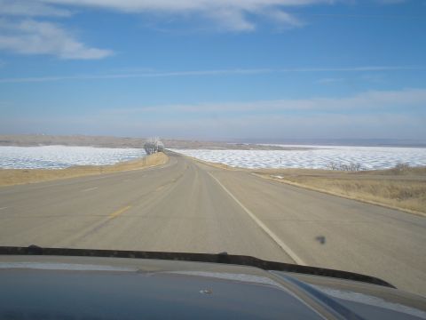 1990 Ford Bronco - frozen Missouri River
