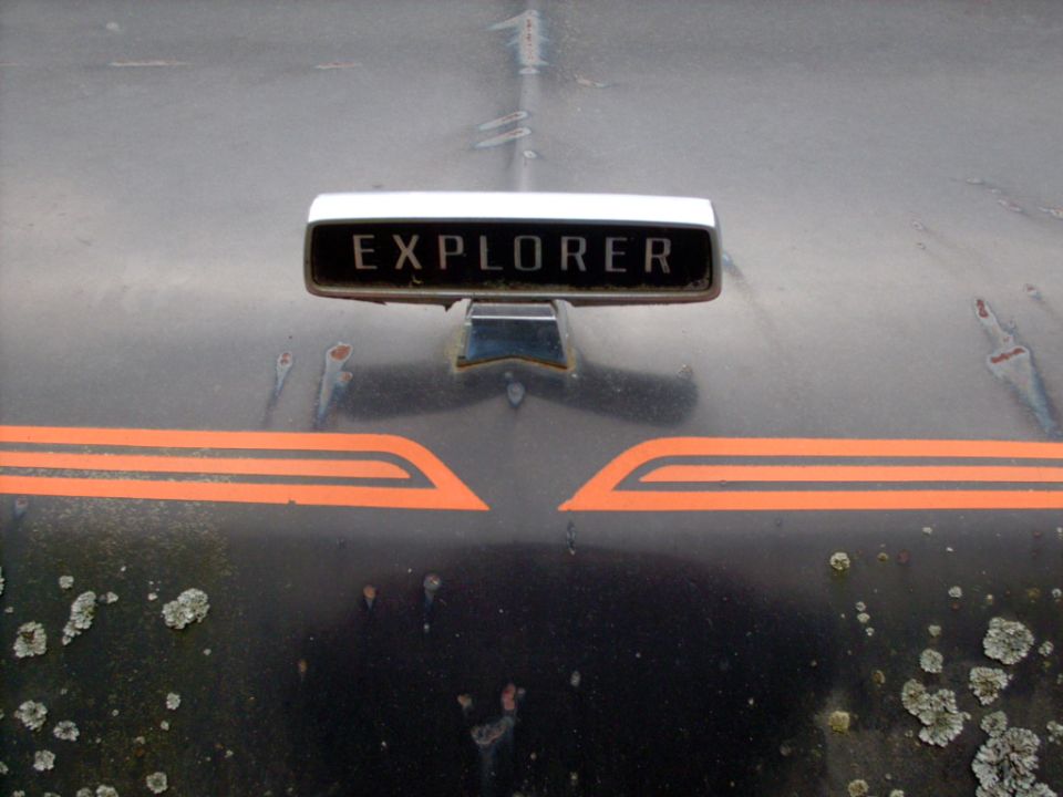 1979 Ford F-250 Explorer hood emblem with orange stripe
