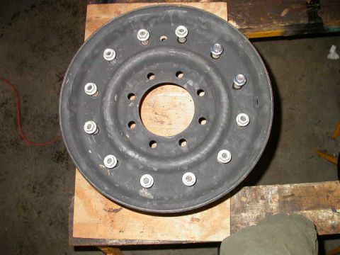 1990 Ford Bronco - Outer rim with the factory center still intact. Using this center the wheel would have a 7" back spacing, WAY too much.
