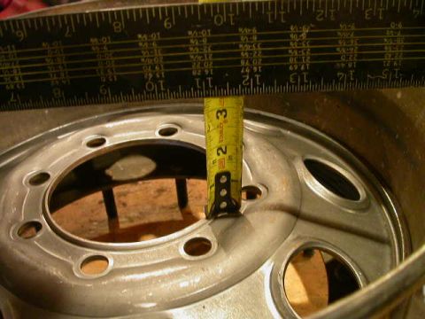 1990 Ford Bronco - This position yields 3.5" back spacing. Much better for our application than the 7" factory back spacing.
