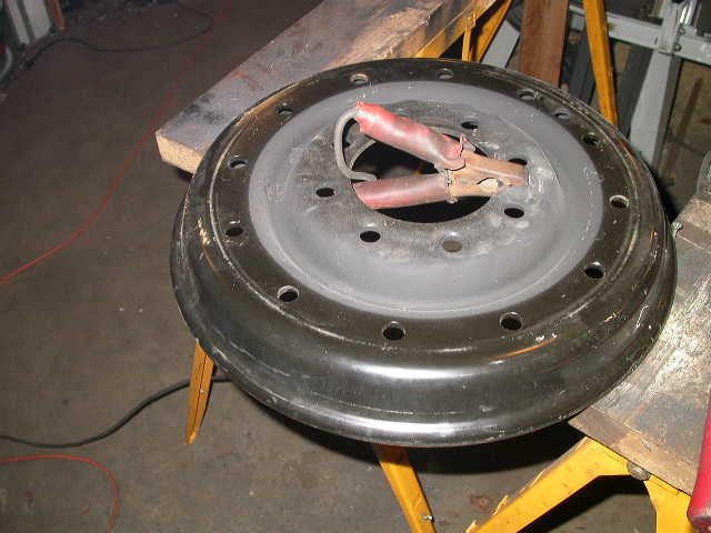 Now that the new center is in, it's time to cut the old center out.  There are a bunch of different ways this could be done, but I'm doing it with a plasma cutter.