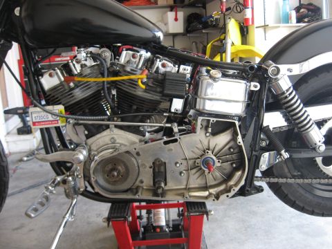 1979 Harley-Davidson FXRT Sport Glide - pics of installing a Revtech 5 spd in a 4 spd case with kicker into Shovelhead