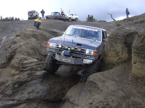 1991 Ford Bronco - Bronco off-road club members tackle challenging terrain during an outing.