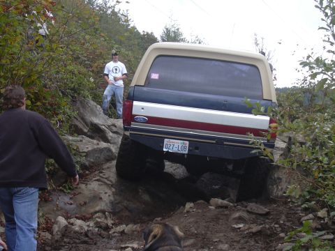 1991 Ford Bronco - A 1991 Ford Bronco navigates a challenging rocky off-road course.