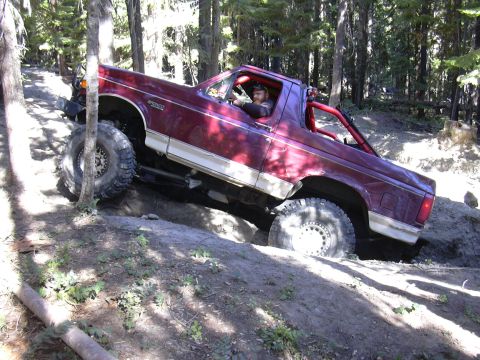 1991 Ford Bronco - This 1991 Ford Bronco navigates a challenging off-road obstacle during an event in 2006.