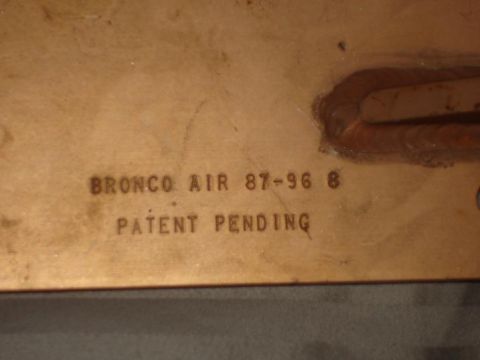 1996 Ford F-150 - Part stamped with 'BRONCO AIR 87-96 8' and 'PATENT PENDING'.