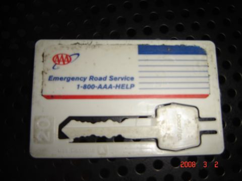 1993 Ford Bronco - This is a AAA Emergency Road Service card with a cut-out key, not a vehicle.