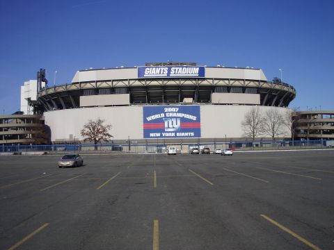 1978 Ford Bronco - Giants Stadium is shown with a banner celebrating the New York Giants' 2007 World Championship.