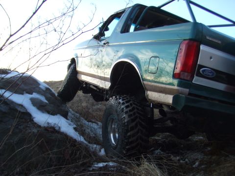 1996 Ford Bronco - This 1996 Ford Bronco is shown tackling a challenging rocky terrain.