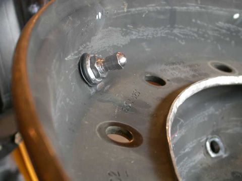 1990 Ford Bronco - I then installed a short bolt on style civilian valve stem.