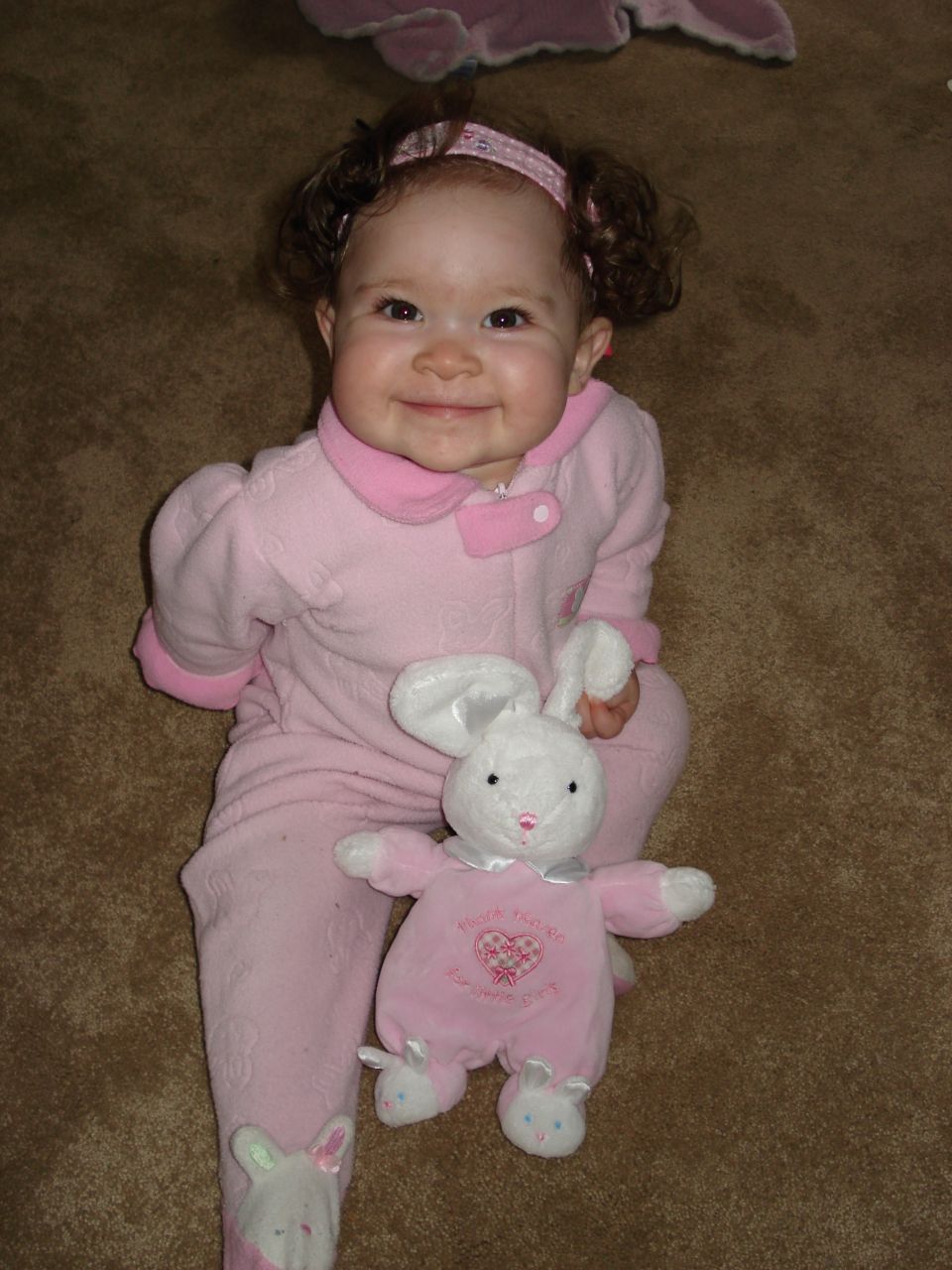Look!  My bunny has the same outfit as me!
