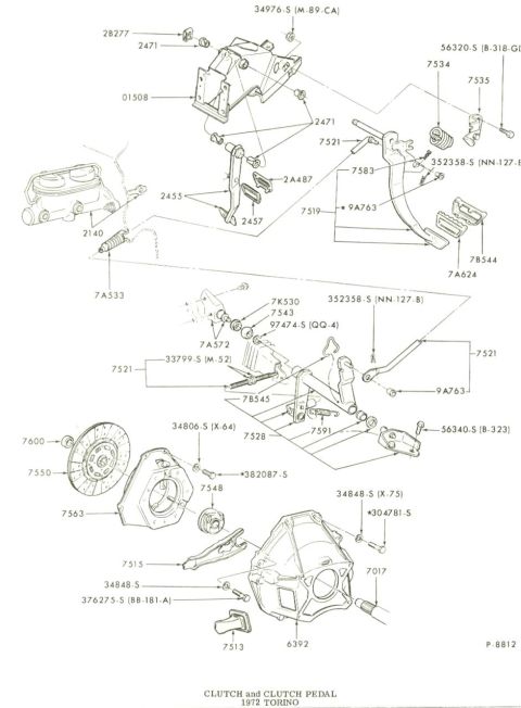 1972 Ford Ranchero - Clutch Diagram