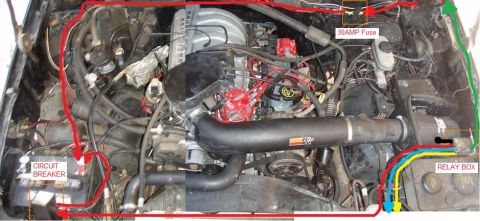1992 Ford Bronco - layout of my wiring harness for 2 sets of procomp off road lights
