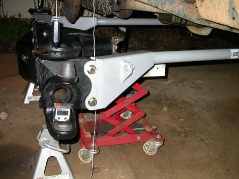 1990 Ford Bronco - Arms in place, and I jacked the pinion up with my tranny jack to set the caster to the right spot.