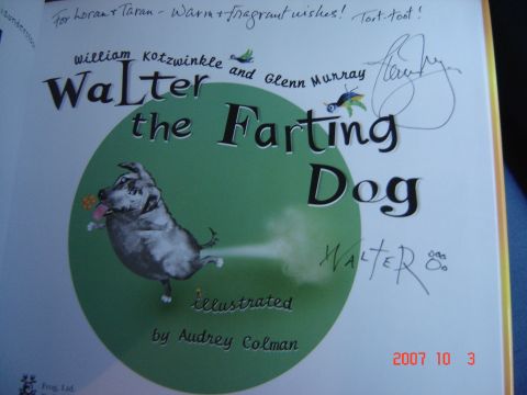 1993 Ford Bronco - Illustration from the book 'Walter the Farting Dog' includes signatures from authors and illustrators.