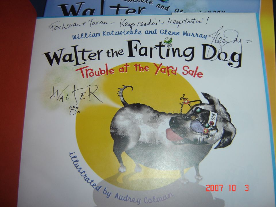 Book cover illustration of a dog with glasses and a price tag