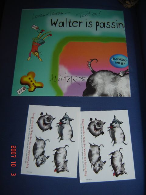 1993 Ford Bronco - Artwork and stickers related to "Walter is passing" and "Rough Weather ABCs for Walter the Farting Dog" are displayed.