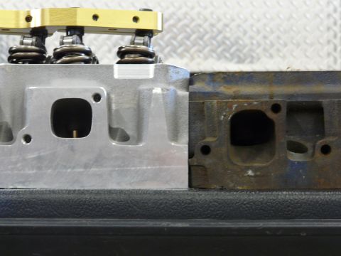 1994 Ford F-150 - Difference in exhaust port location on CHI 3v 225cc vs stock 351c 4v port.