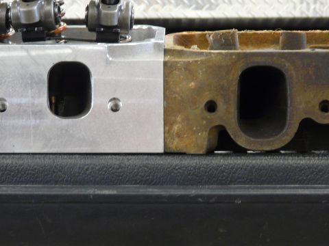 1994 Ford F-150 - Difference in intake port location on CHI 3v 225cc vs stock 351c 4v port.