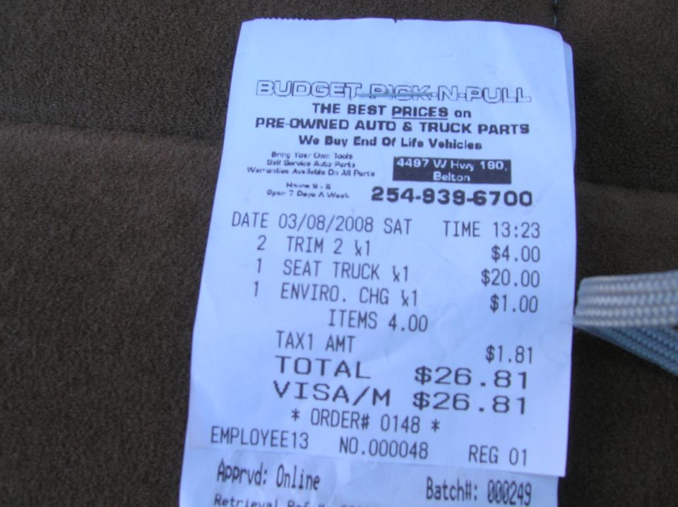 The best part is that the seat with seatbelts attached only cost me $20.