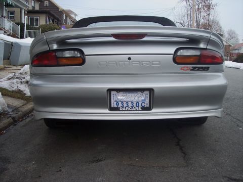 2000 Chevrolet Camaro - Rear view of a silver 2000 Chevrolet Camaro Z28 convertible.