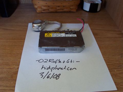 1993 Ford Probe - A HID ballast and igniter are shown on a piece of paper with handwritten text and a website address.