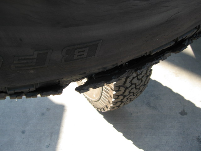 BFGoodrich All-Terrain T/A tire with damaged sidewall