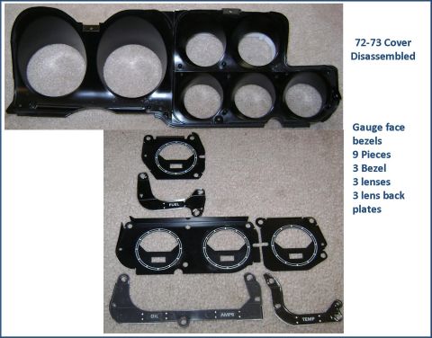 1972 Ford Ranchero - 72 - 73 Gauge Cover Disassembled
