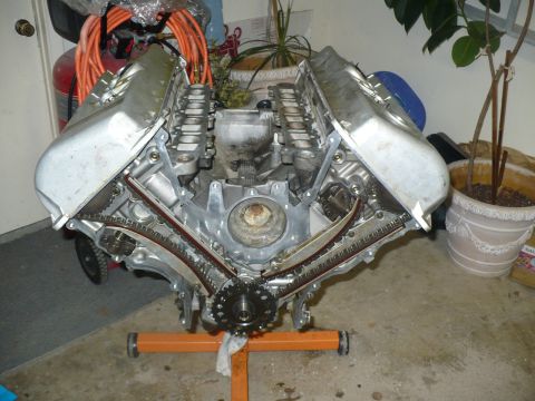 1996 Ford Mustang - Timing Chains on, valve covers on.