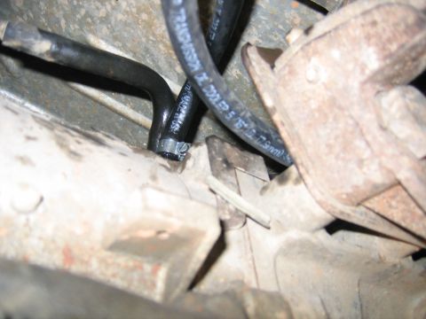1989 Ford Bronco - transmission vent, located on top of the trans. there should already be a 3/8 hose connected to trans that connects to a metal tube. in the…
