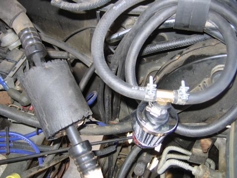 1989 Ford Bronco - all lines ran along frame, up firewall and wheel well, and cinched togather