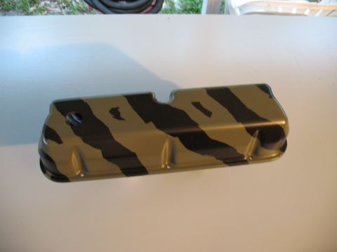 1985 Ford Crown Victoria LTD - Camper van valve cover with a camouflage paint job.