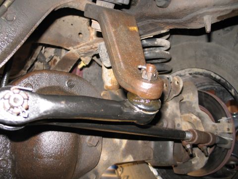 1995 Ford Bronco - Close-up view of a vehicle's steering and suspension system components.