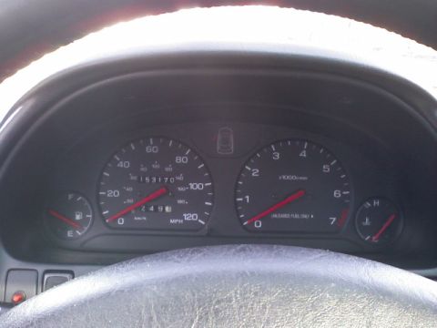 1997 Subaru Legacy - Dashboard view of a 1997 Subaru Legacy, showing the odometer and tachometer.