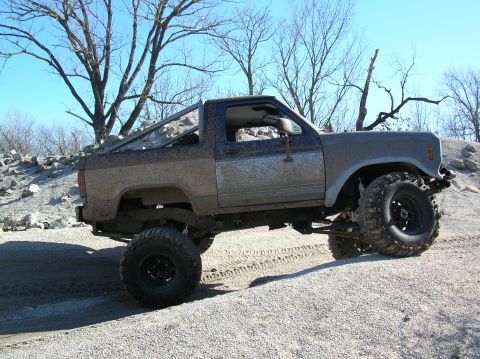 1985 Ford Bronco II - This modified 1985 Ford Bronco II is equipped for off-road use with its lifted suspension and large tires.