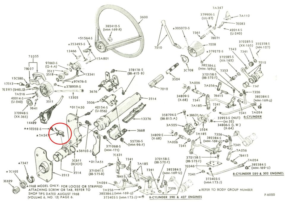 1968 Steering Column