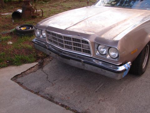1973 Ford Ranchero - First stage of bumper tuck